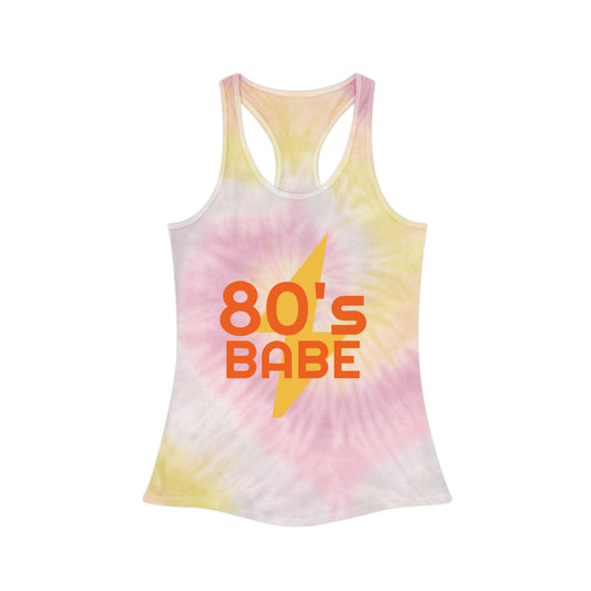 80s Pink Graphic Tye Dye Racerback Tank Top ( ai B & J Collections)