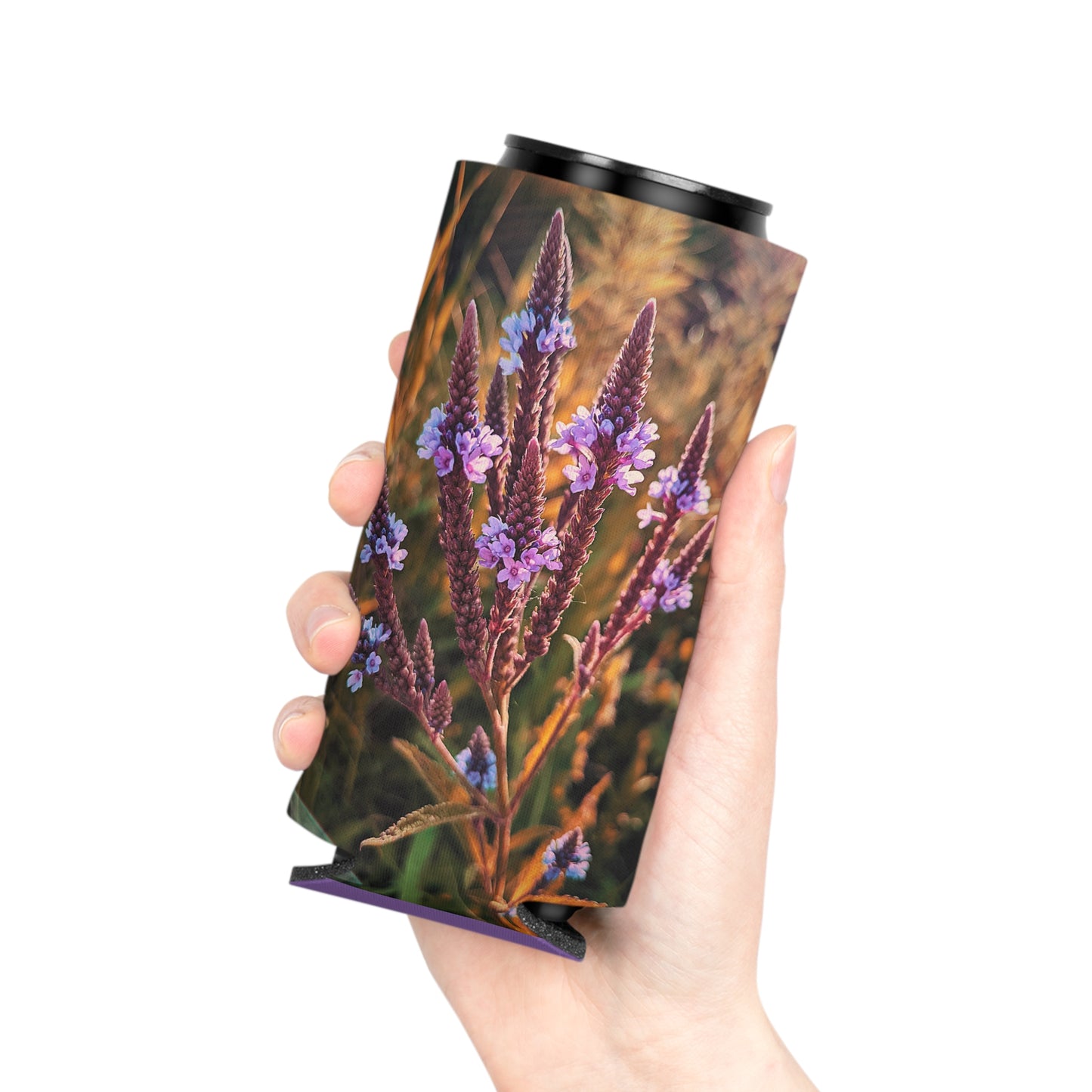 Purple Fields Can Slim Cooler Sleeve (SP Photography Collection) PURPLE