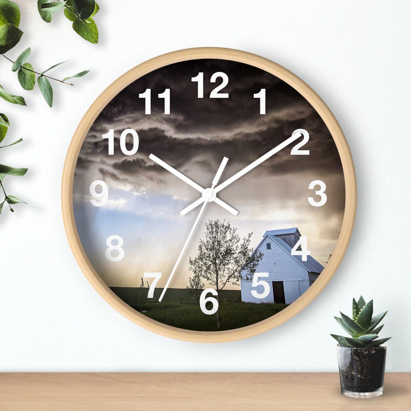 Cloudy Barn Wall Clock (SP Photography Collection)