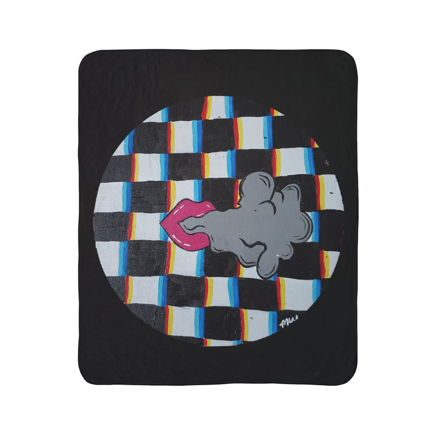 Smoke And Mirror Sherpa Blanket (Peculiar Paintings Collection)