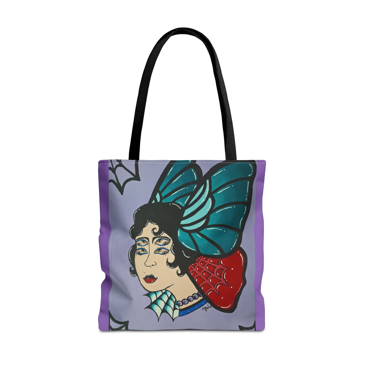 Lady Flutter Tote Bag (Peculiar Paintings Collection) PURPLE