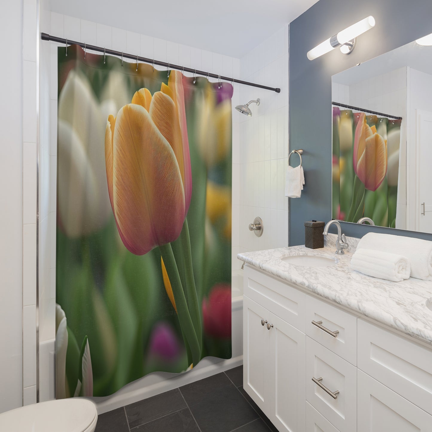 Orange Tulip Polyester Shower Curtain (SP Photography Collection)