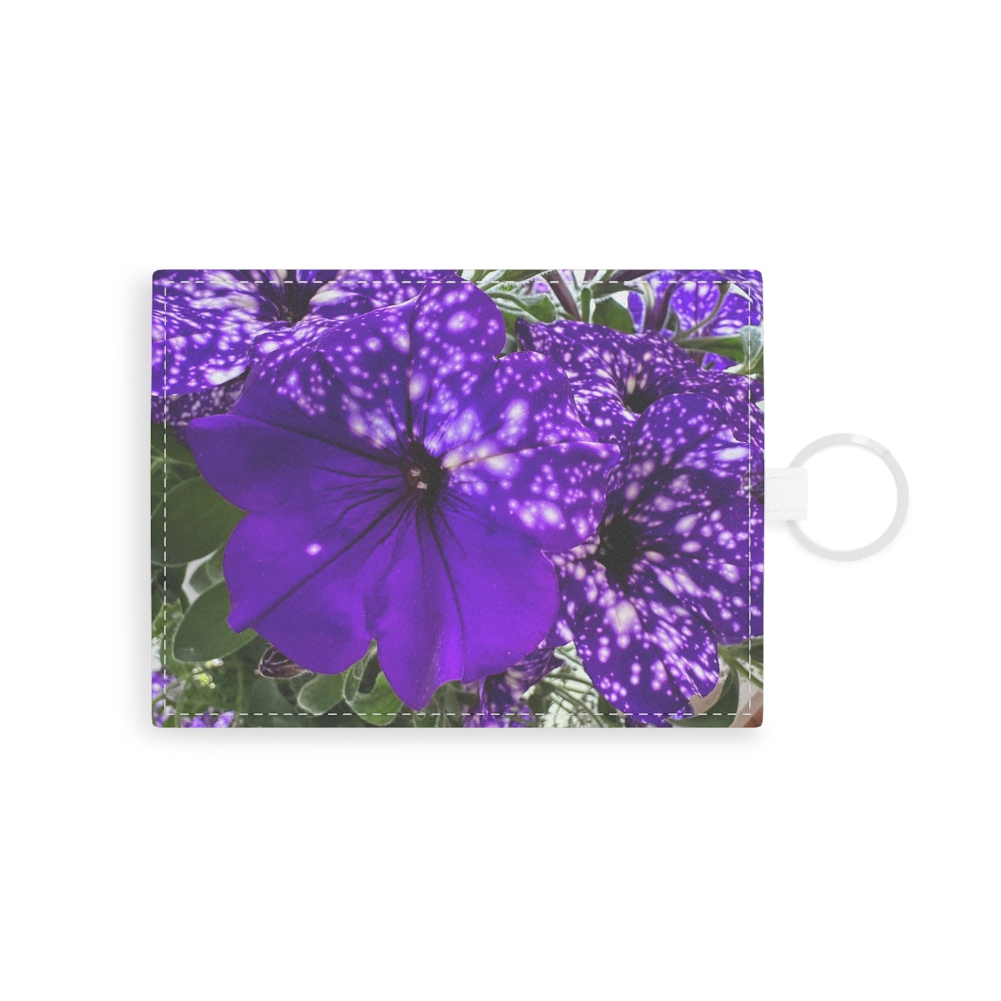 Purple Flower Leather Card Holder (Custom Creations By Catelyn)