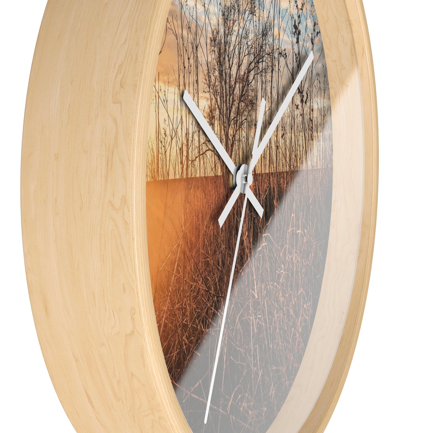 Cloudy Sunset Fields Wall Clock (SP Photography Collection)