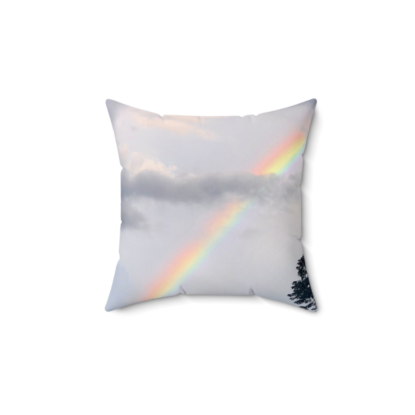 Rainbow Spun Polyester Square Pillow (Enchanted Exposures By Tammy Lyne ) YELLOW