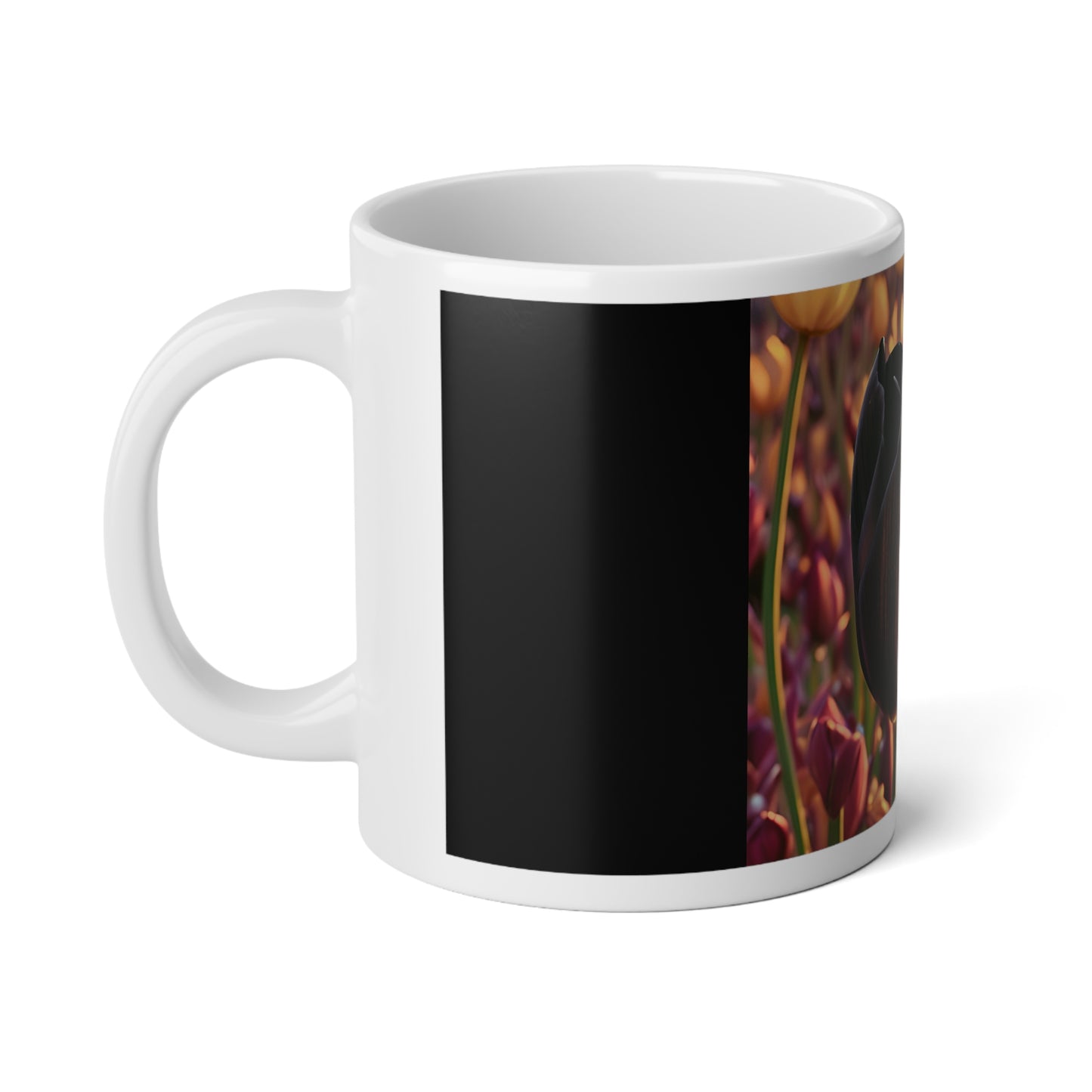 Purple Tulip Jumbo Mug, 20oz (SP Photography Collection) BLACK