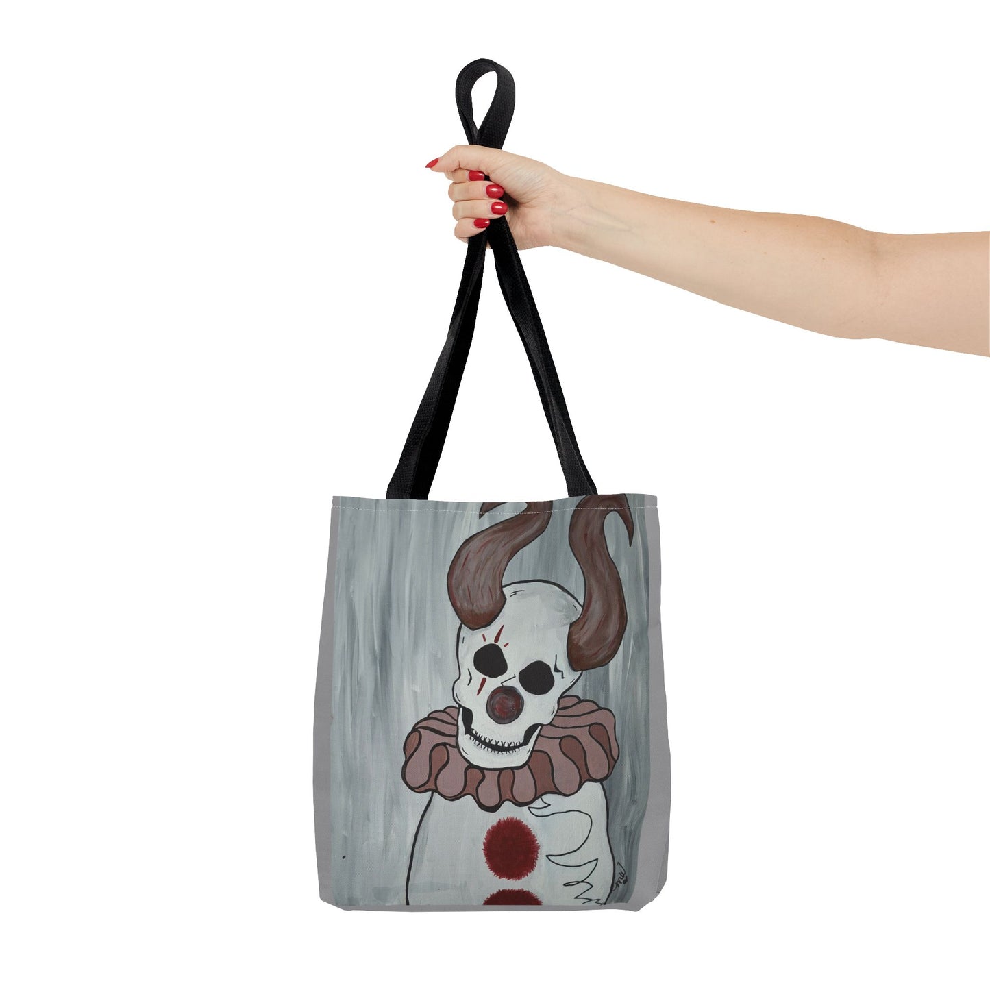 Toby The Clown Tote Bag (Peculiar Paintings Collection) LIGHT GRAY