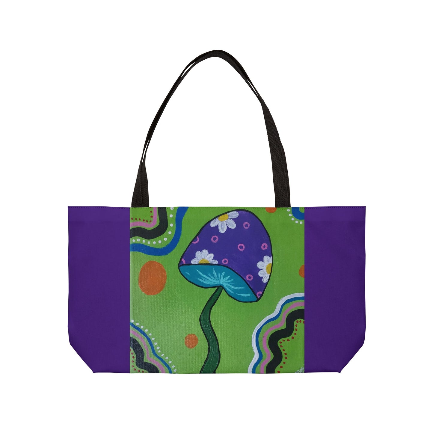 Marguerite Mushroom Weekender Tote Bag (Peculiar Paintings Collection) PURPLE