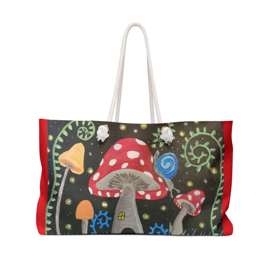 Magical Mushrooms Weekender Bag (Brookson Collection) RED