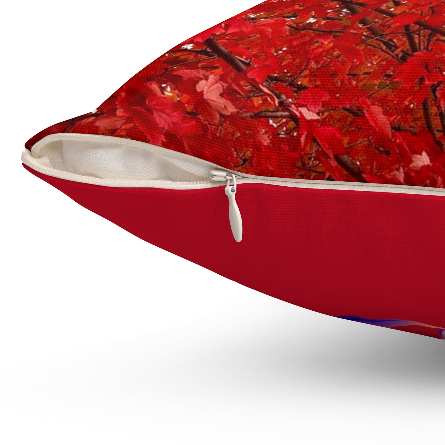 Fire Tree Spun Polyester Square Pillow (Custom Creations By Catelyn) RED