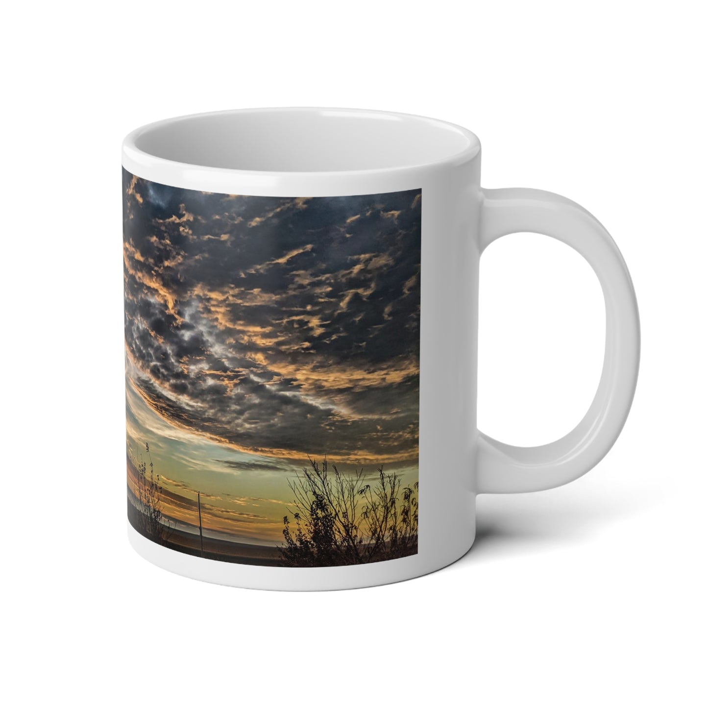 Sandy Skies Jumbo Mug, 20oz (SP Photography Collection) WHITE