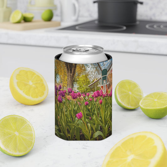 Windmill Tulips Regular Can Cooler (SP Photography Collection) BLACK