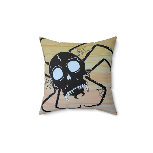 Spike Spun Polyester Square Pillow (Peculiar Paintings Collection) BLACK