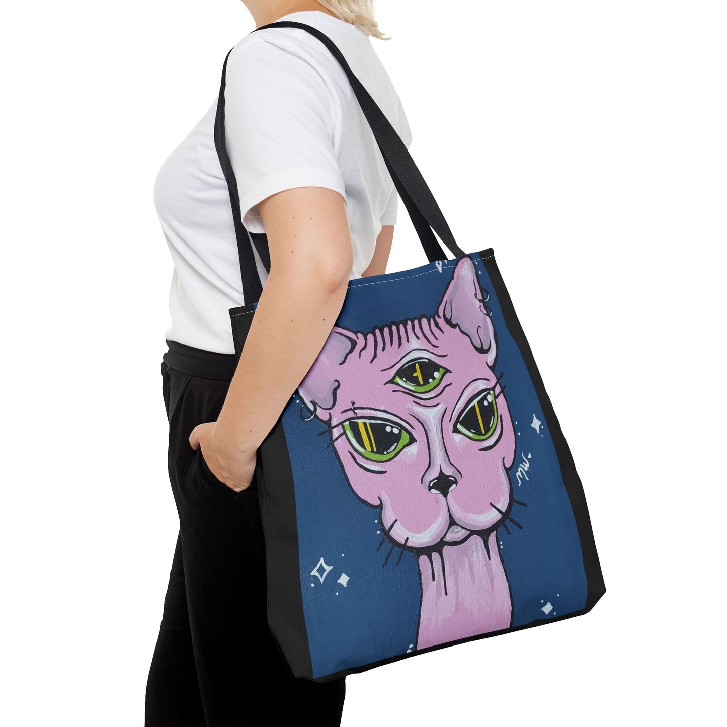 Madam Feline Tote Bag (Peculiar Paintings Collection) BLACK