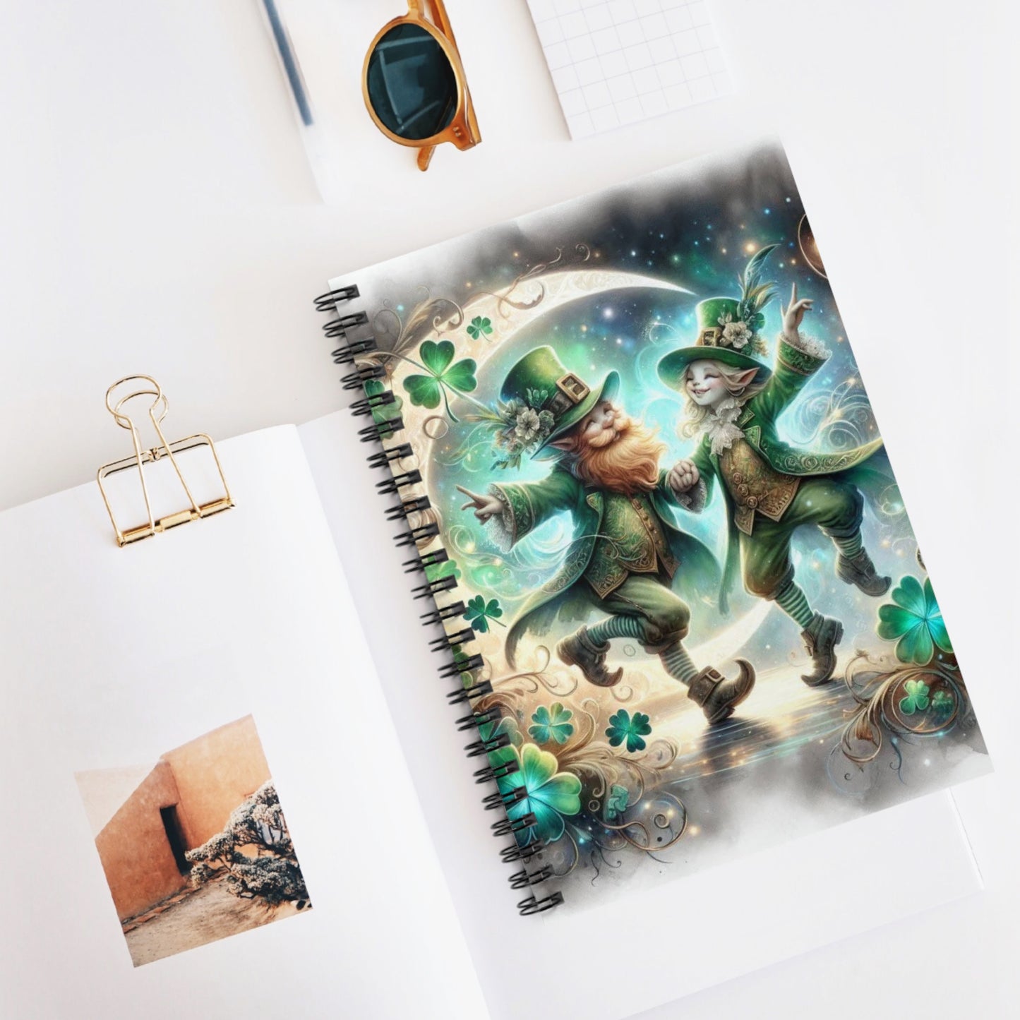 Leprechaun Dance Spiral Notebook - Ruled Line (aiB & J Collections)