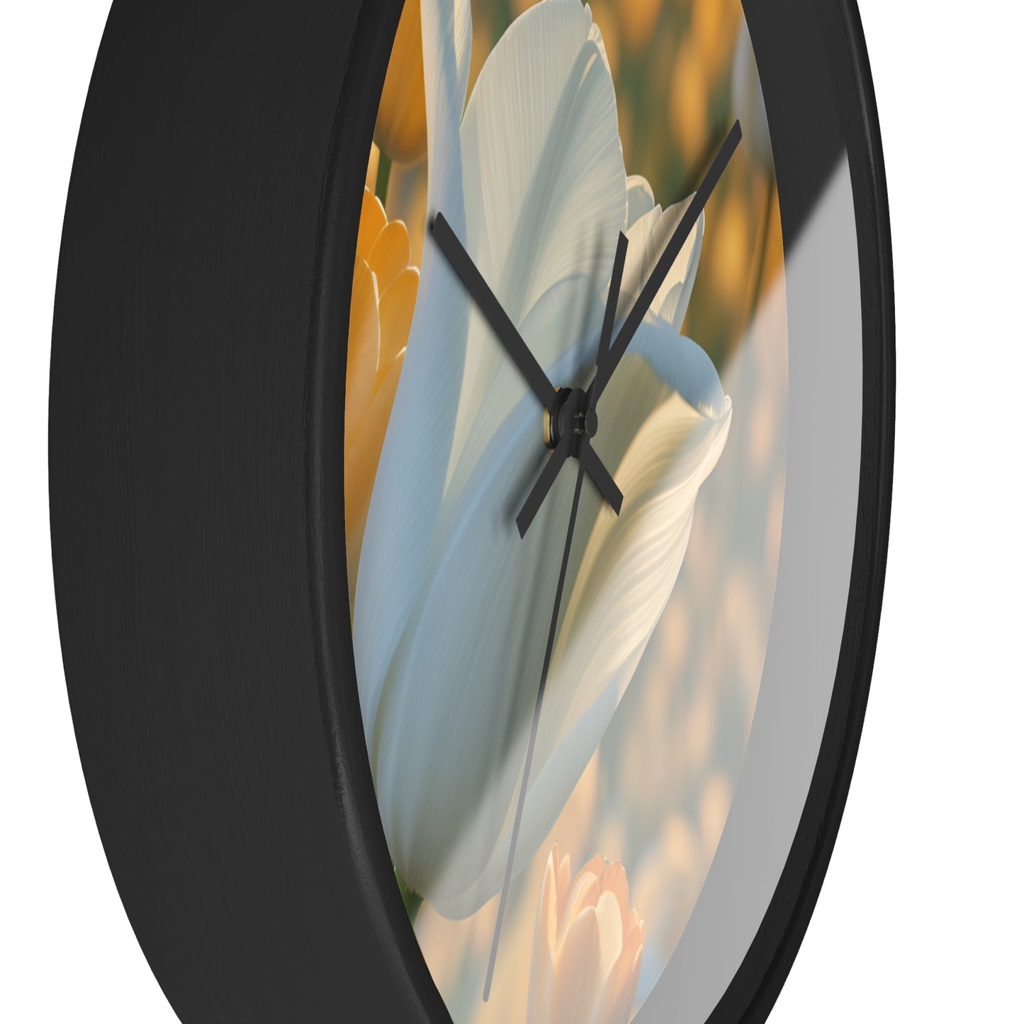 White Flower Tulip Wall Clock (SP Photography Collection)