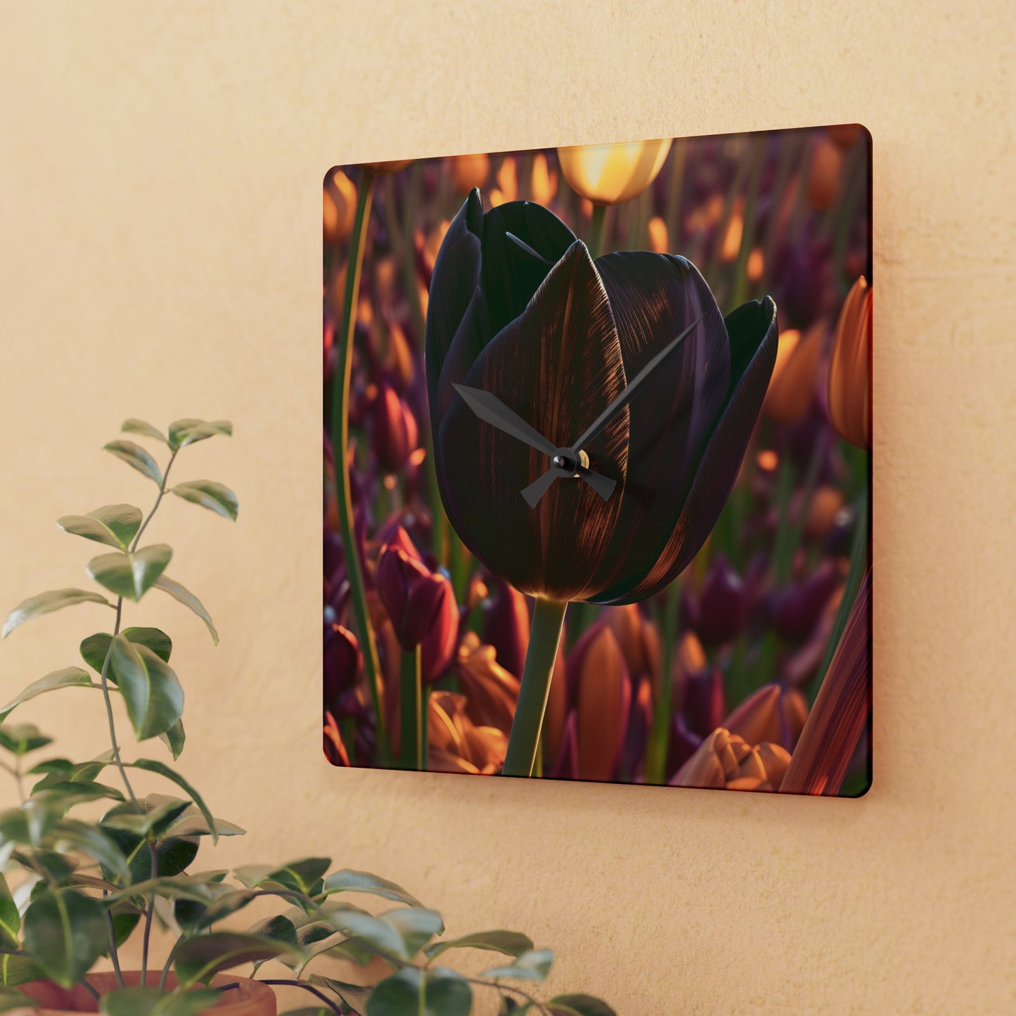 Purple Tulip Wall Clock (SP Photography Collection)