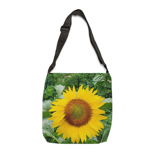 Bright Yellow Sunflower Adjustable Tote Bag (Enchanted Exposures By Tammy Lyne) GRAY