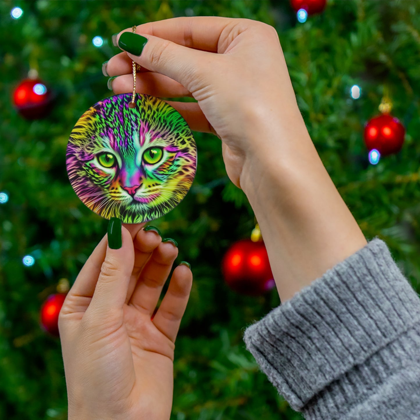 Colorful Kitty Ceramic Ornament (SP Photography Collection)