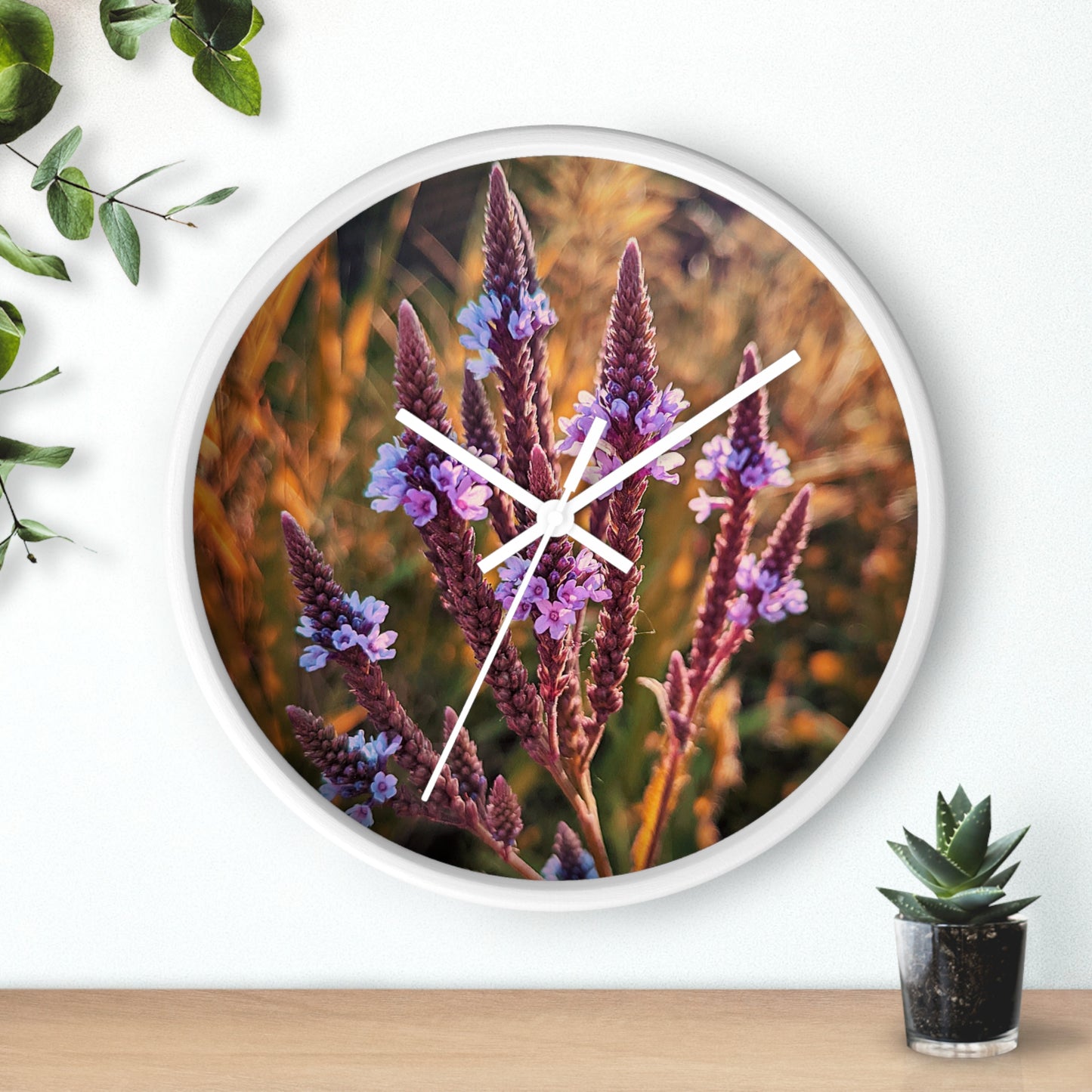 Purple Fields Wall Clock (SP Photography Collection)