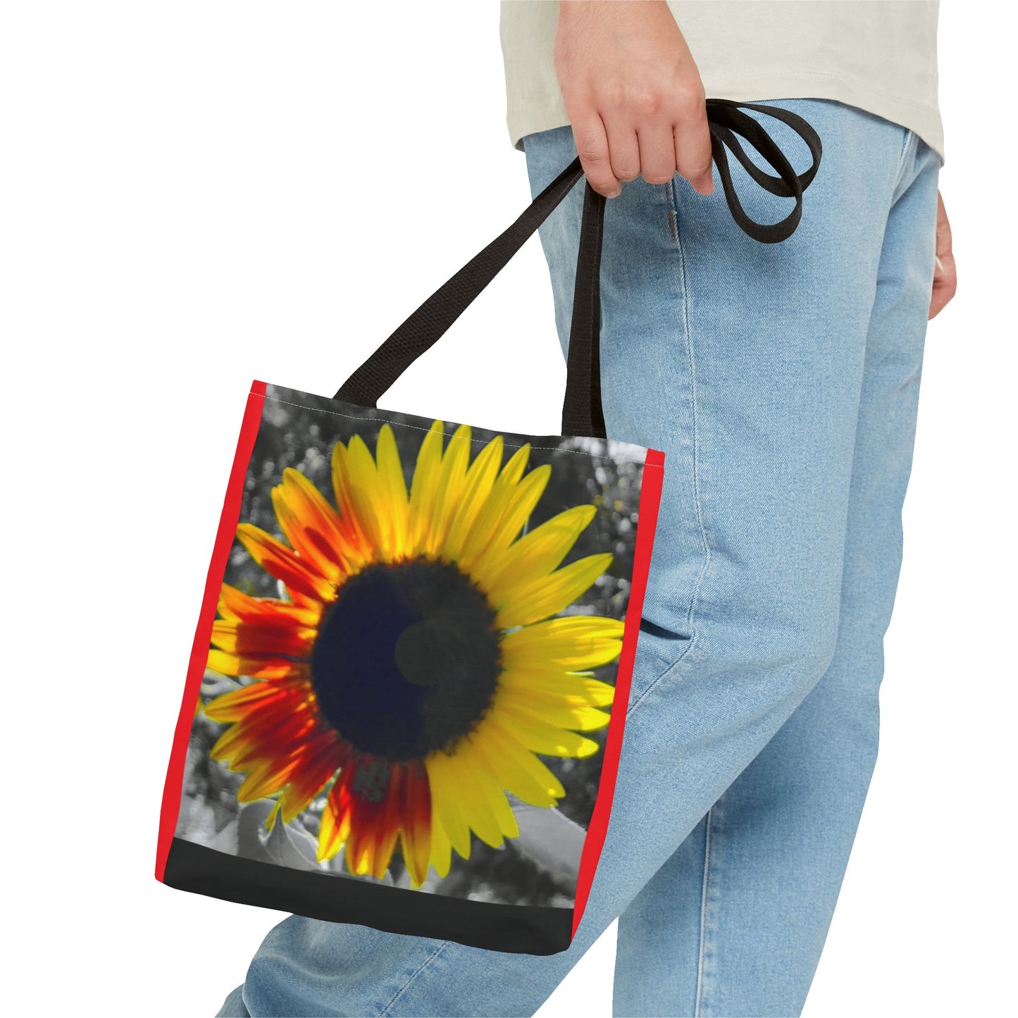 Mixed Sunflower Butterfly Tote Bag (Enchanted Exposures By Tammy Lyne) RED