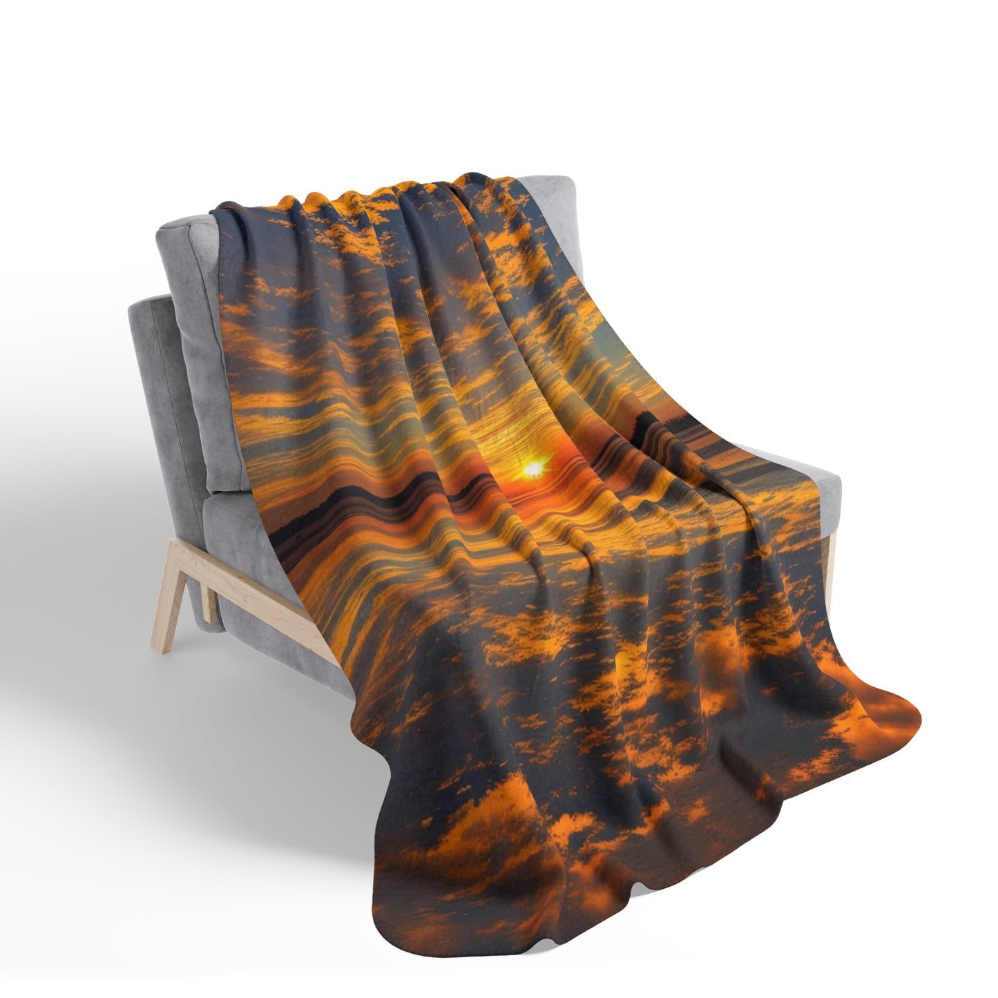 Orange Skies Fleece Sherpa Blanket (SP Photography Collection)