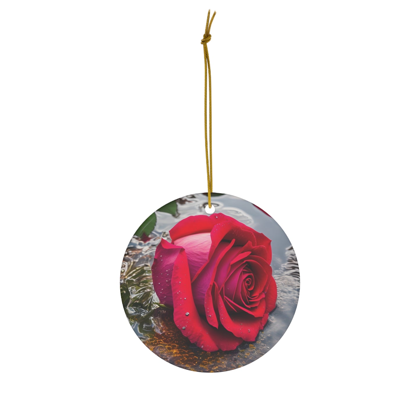 Red Rose Ceramic Ornament (SP Photography Collection)