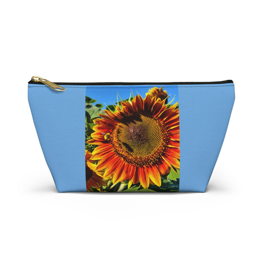 Bumble Bee Sunflower Accessory Pouch w T-bottom (Enchanted Exposures By Tammy Lyne Collection) BLUE