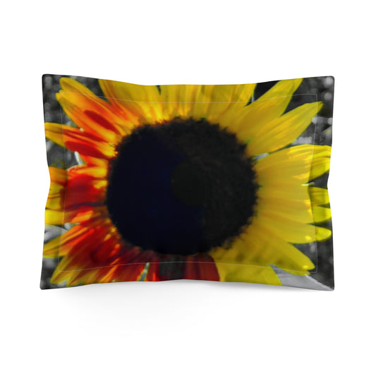 Mixed Sunflower Microfiber Pillow Sham (Enchanted Exposures By Tammy Lyne) BLACK