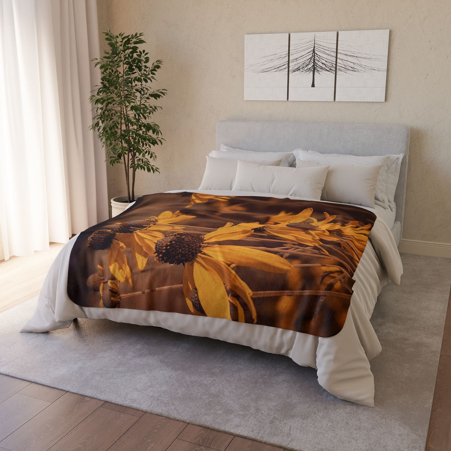 Coneflower Fleece Sherpa Blanket (SP Photography Collection)