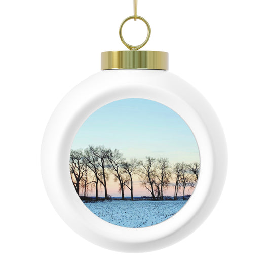 Snowy Tree Line  Christmas Ornament (Enchanted Exposures By Tammy Lyne)