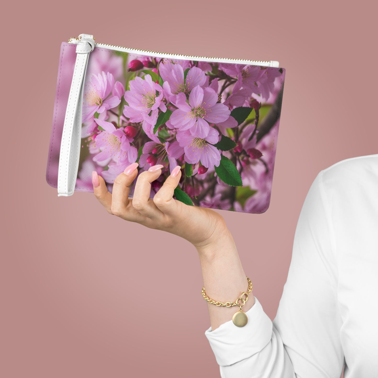 Cherry Blossom Large Clutch Bag (SP Photography Collection) PINK