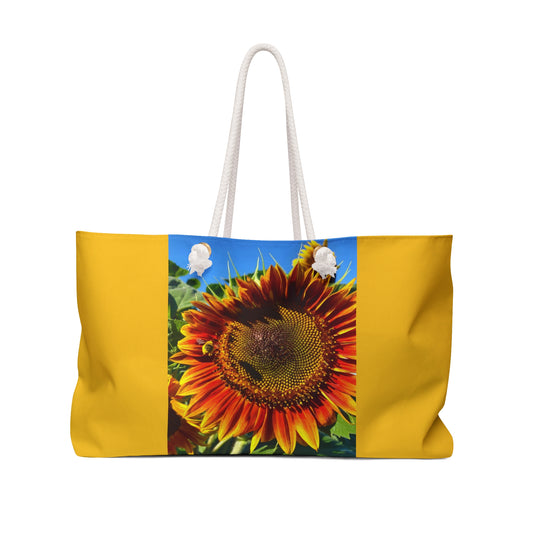 Bumble Bee Sunflower Weekender Bag (Enchanted Exposures By Tammy Lyne Collection) YELLOW