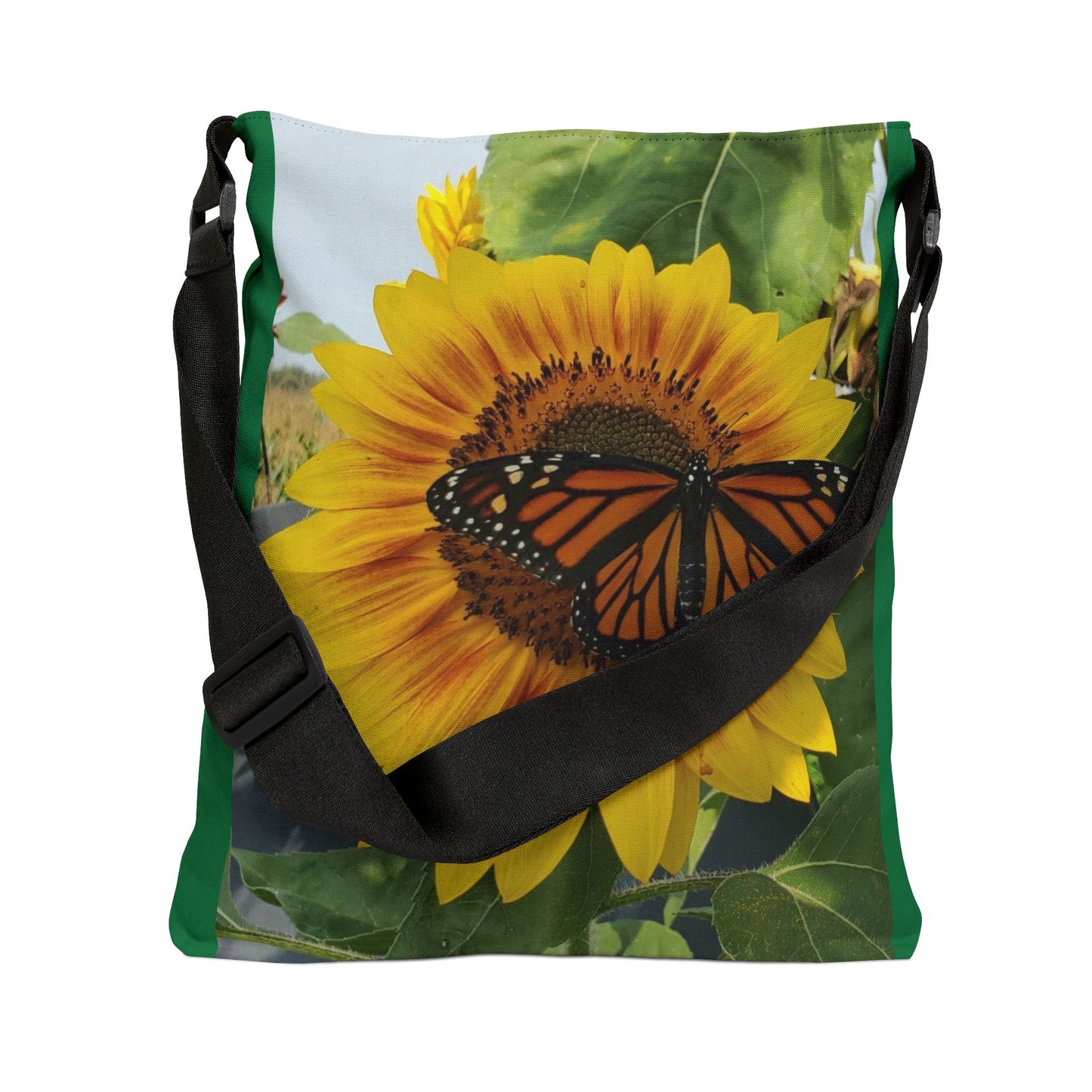 Happy Sunflower Adjustable Tote Bag (Enchanted Exposures By Tammy Lyne) GREEN