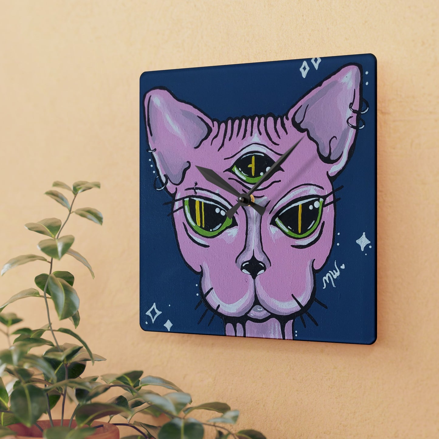 Madame Feline Wall Clock (Peculiar Paintings Collection)