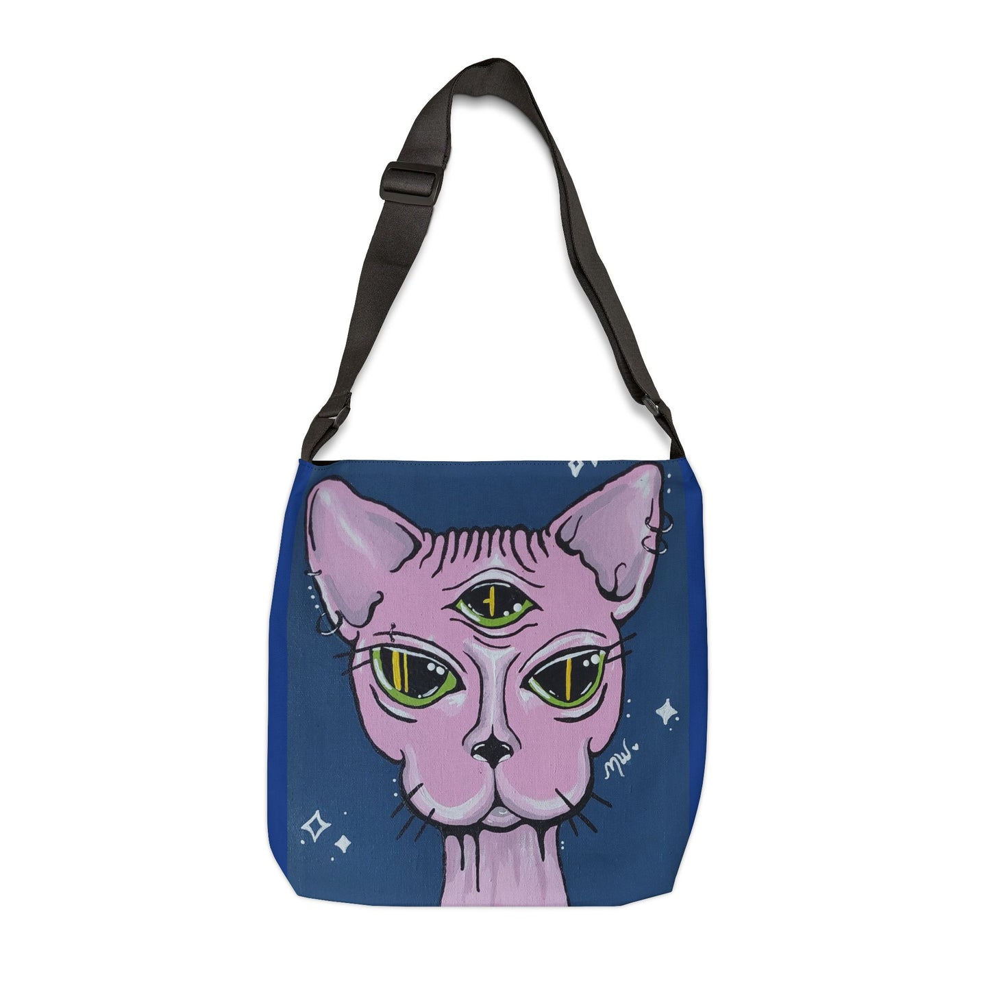 Madame Feline Adjustable Tote Bag (Peculiar Paintings Collection) NAVY