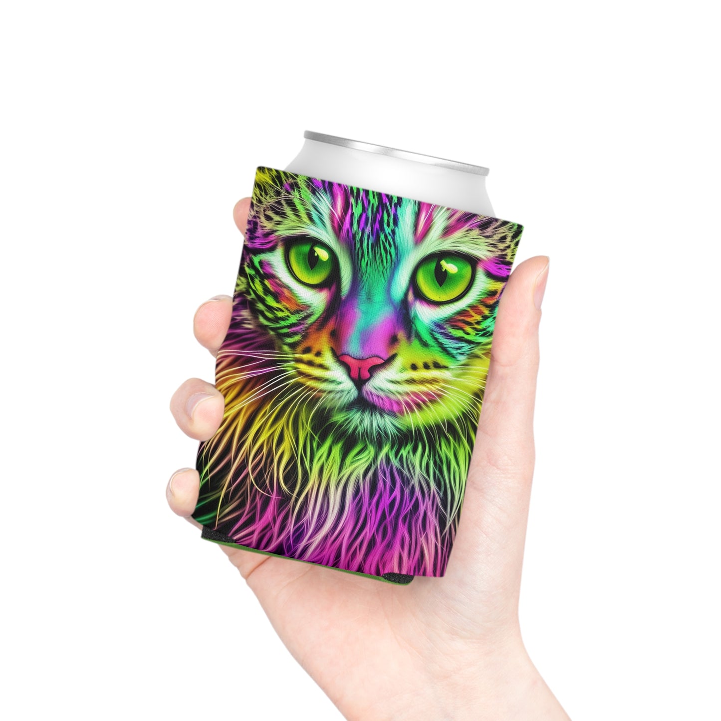 Colorful Kitty Can Regular Cooler Sleeve (SP Photography Collection) GREEN