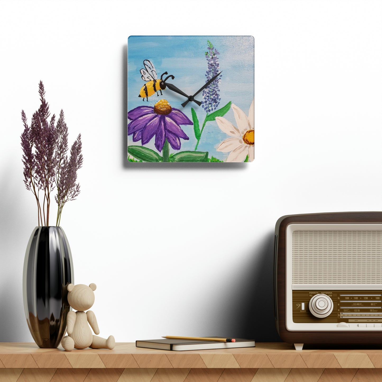 Busy Bee Acrylic Wall Clock (Brookson Collection)