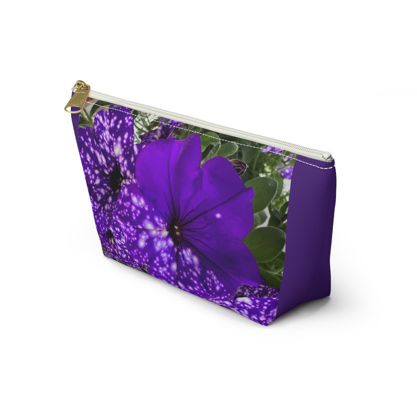 Purple Flower Pouch w T-bottom (Custom Creations By Catelyn) PURPLE