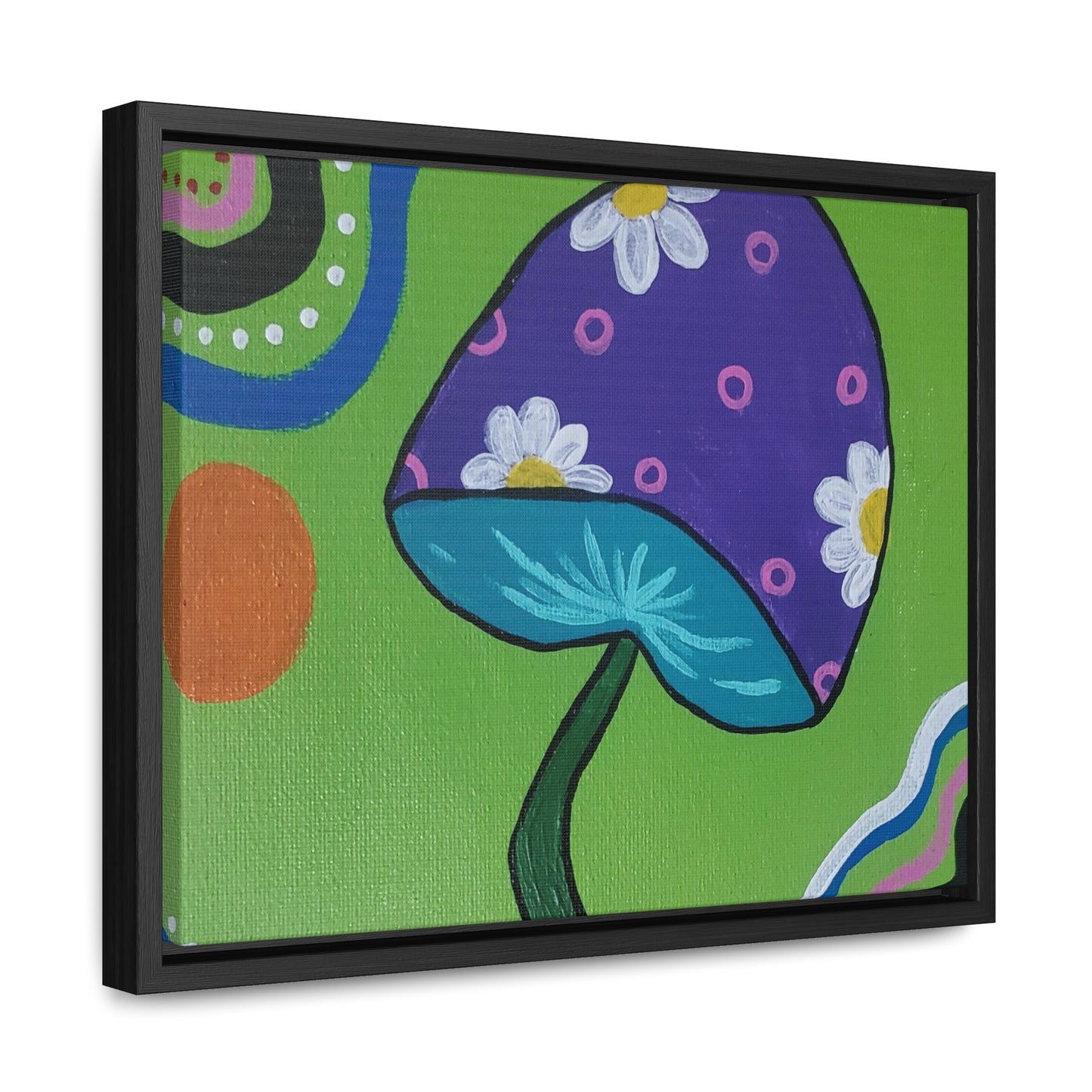 Marguerite Mushroom Canvas, Horizontal Frame (Peculiar Paintings Collection)