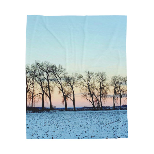 Snowy Tree Line Velveteen blanket (Enchanted Exposures By Tammy Lyne)