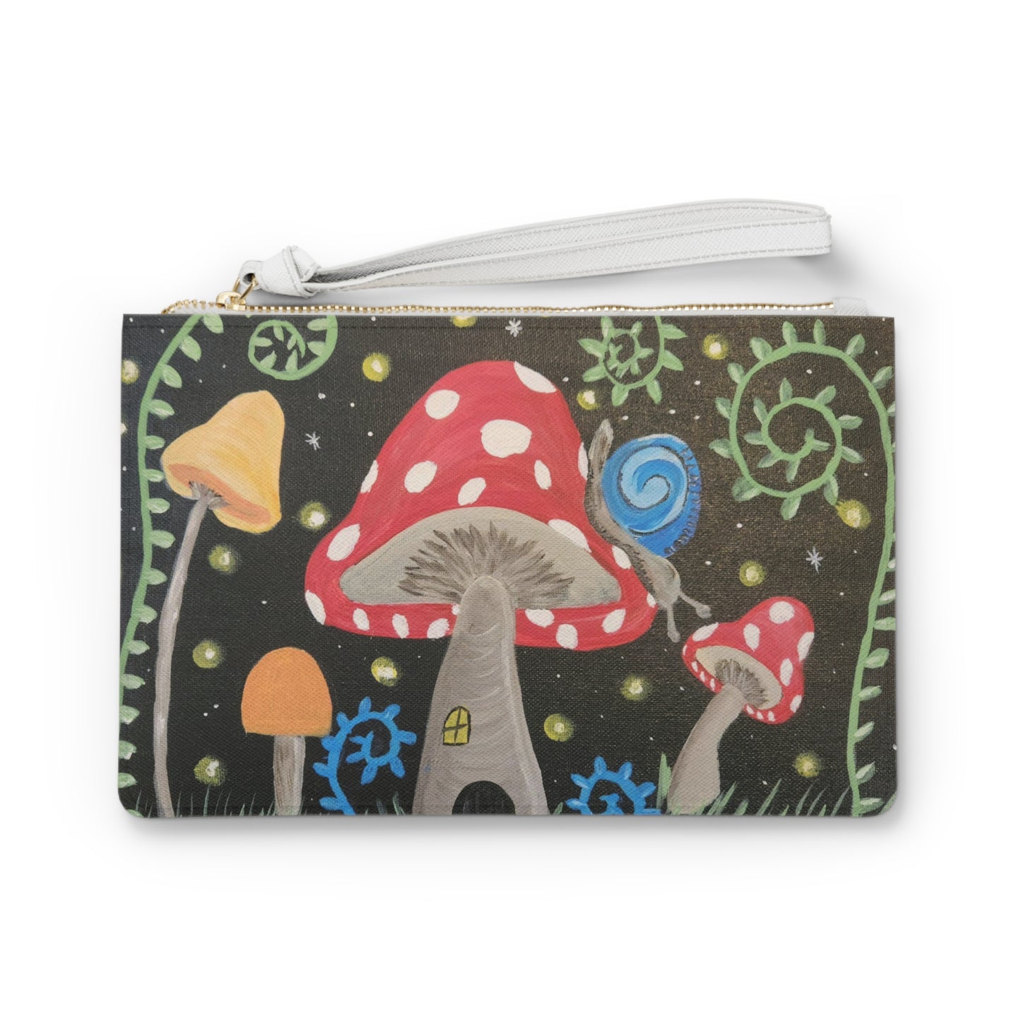 Magical Mushrooms Large Clutch Bag (Brookson Collection) BLACK