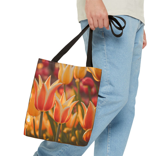 Mixed Orange Tulip Tote Bag (SP Photography Collection) BROWN