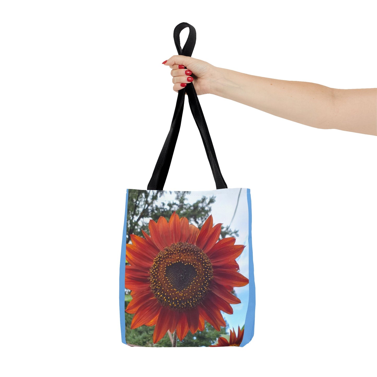 Heart Sunflower Tote Bag (Enchanted Exposures By Tammy Lyne) BLUE