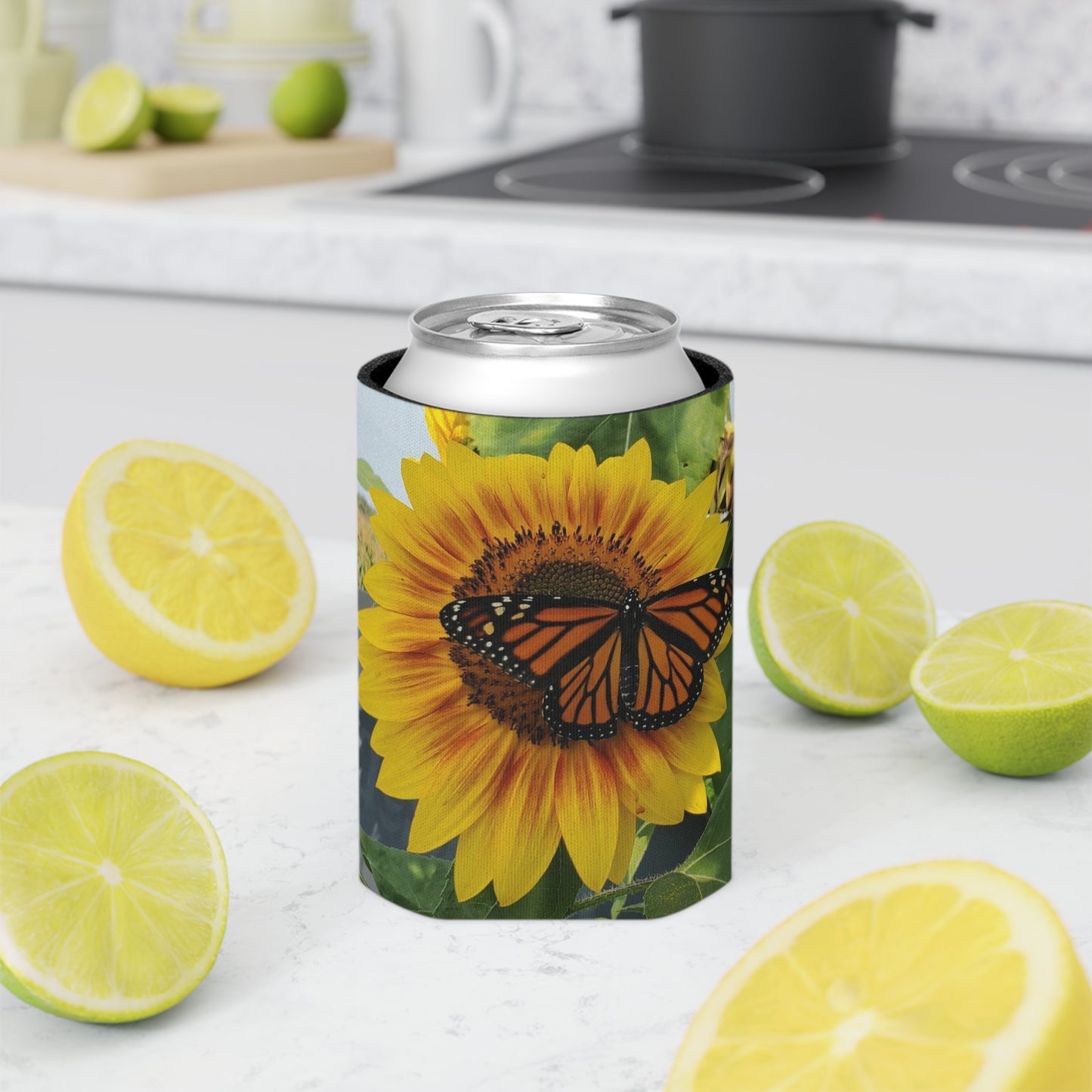 Happy Sunflower Can Regular Cooler Sleeve (Enchanted Exposures By Tammy Lyne) YELLOW