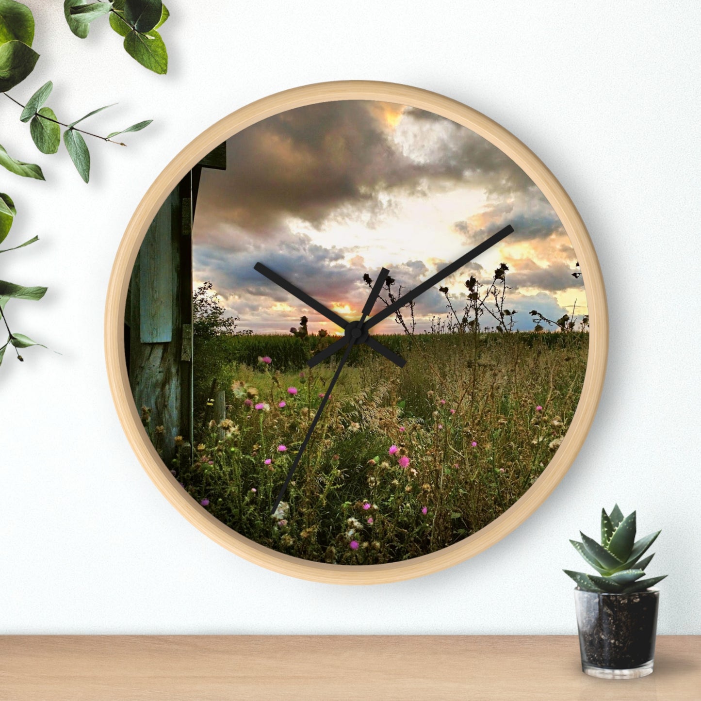 Cloudy Field Wall Clock (SP Photography Collection)