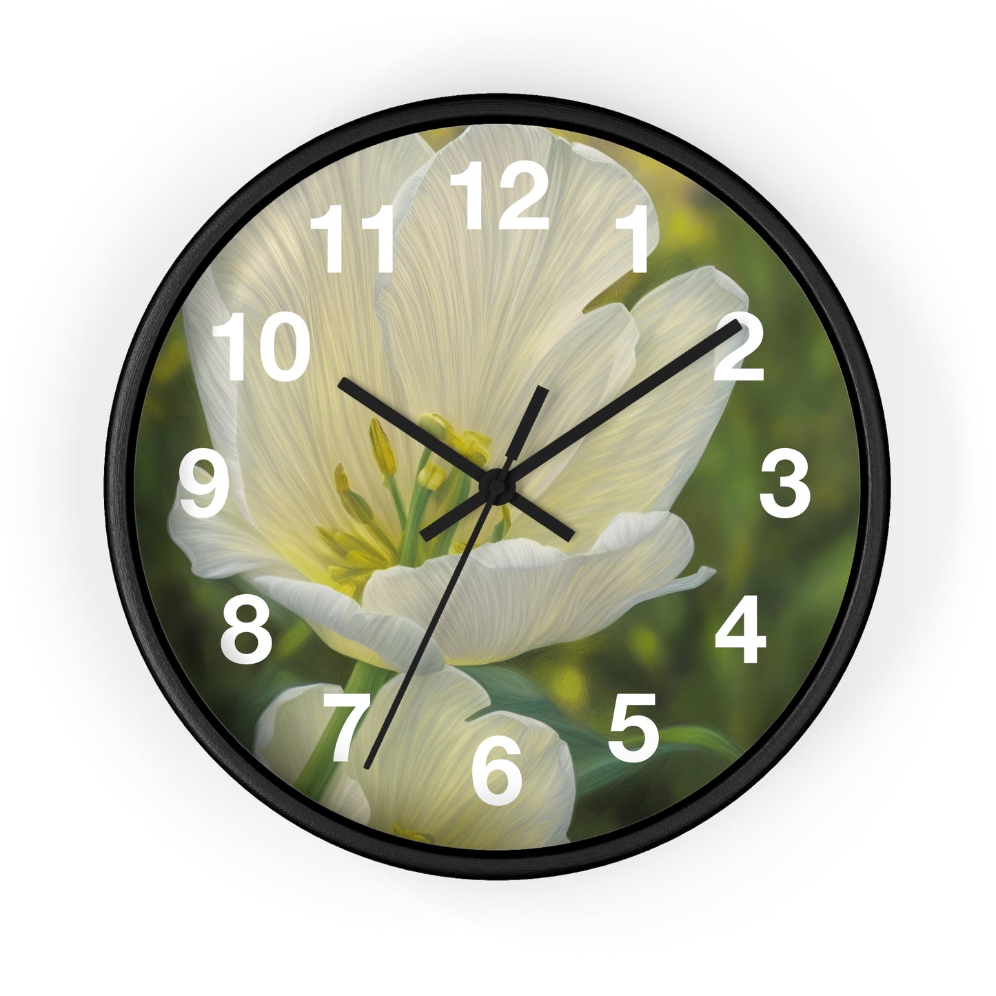 White Tulip Wall Clock (SP Photography Collection)