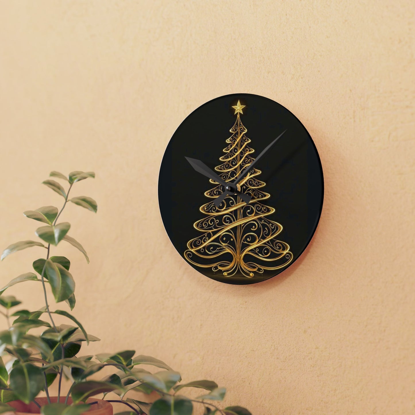 Golden Tree Wall Clock (ai B & J Collections)