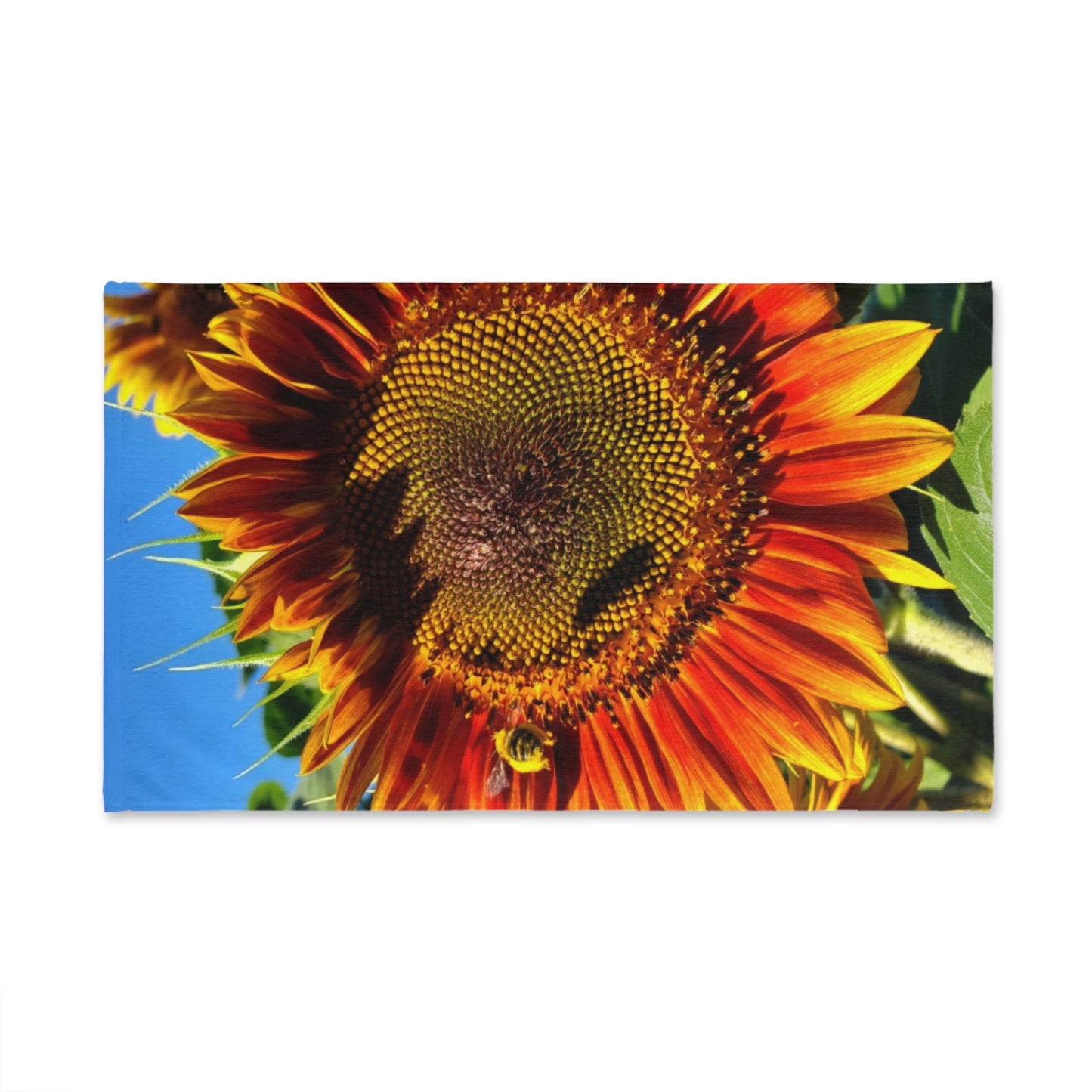 Bumble Bee Sunflower Hand Towel (Enchanted Exposures By Catelyn)