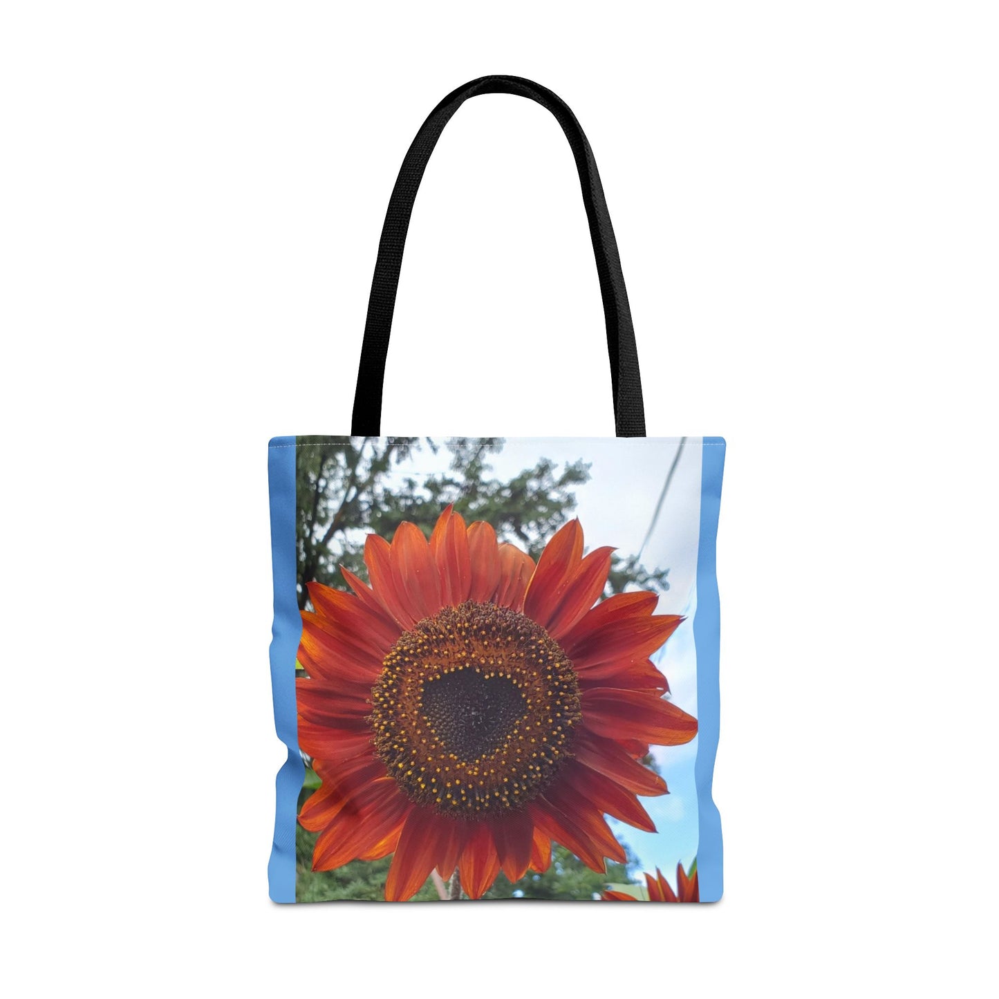 Heart Sunflower Tote Bag (Enchanted Exposures By Tammy Lyne) BLUE